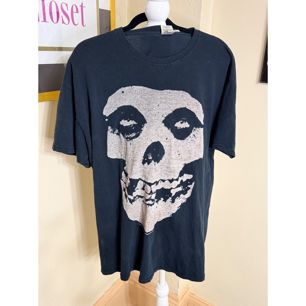 Misfits Fiend Club Skull Graphic T-Shirt Black Gildan Heavy Cotton XL Mens